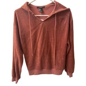 NWT Velour Salmon/Red hoodie